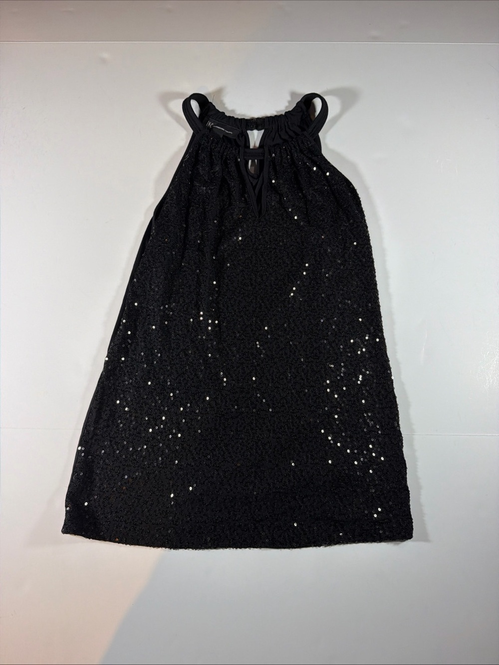 INC International Concepts Black Sequin Halter Party Dress